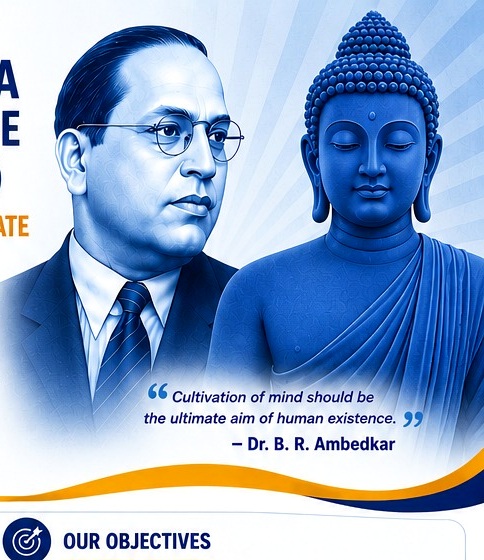 Dr. B. R. Ambedkar and Buddha visual from KSGA brochure